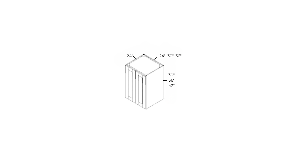 Ashford Grey 24 Deep Double Door Wall Cabinets