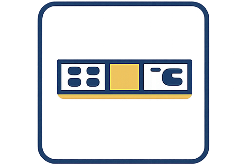 An icon showing linear kitchen layout