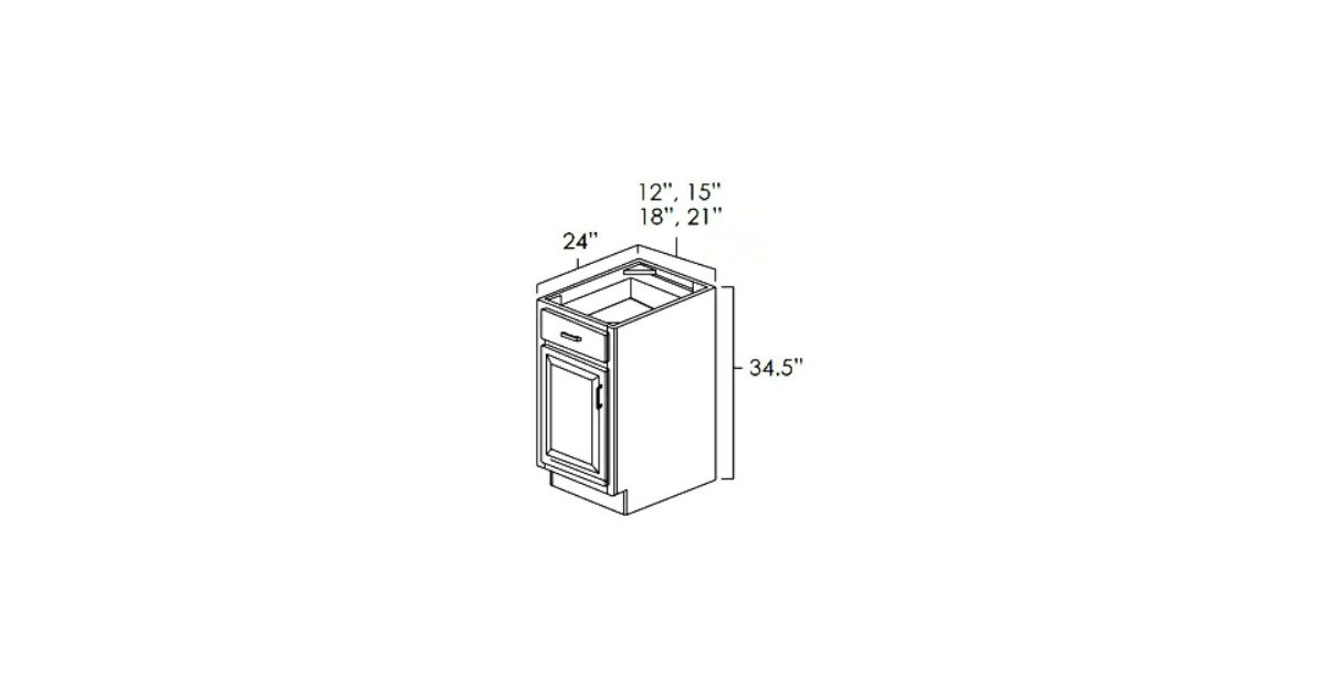 Ashford Grey Single Door Single Drawer Base Cabinets