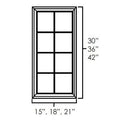 Fresh Sage Shaker Single Glass Doors