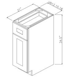 Legacy White Shaker Single Door Vanity Cabinets