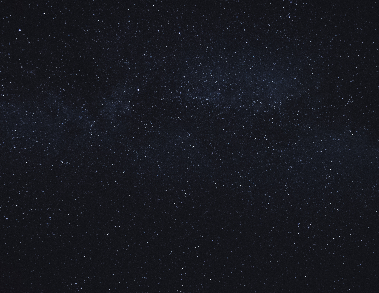 Starry night sky with the Milky Way galaxy visible