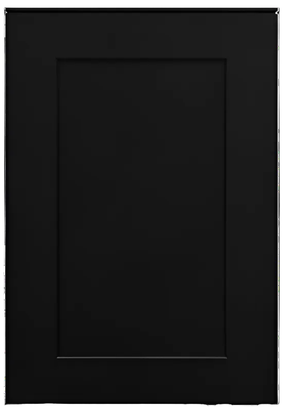 Black cabinet door on a white background