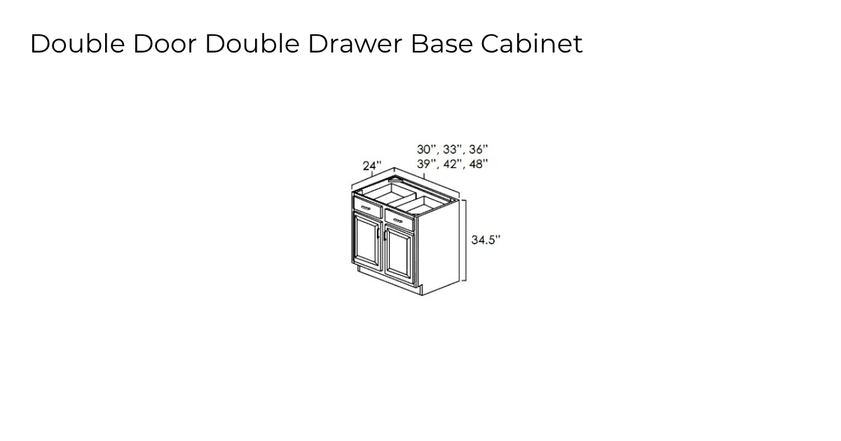 Ashford Grey Double Door Double Drawer Base Cabinets