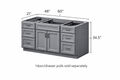 Ashford Grey Double Door Vanity Cabinets