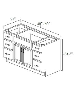 Fresh Sage Shaker Double Door Vanity Cabinets