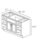 Legacy White Shaker Double Door Vanity Cabinets