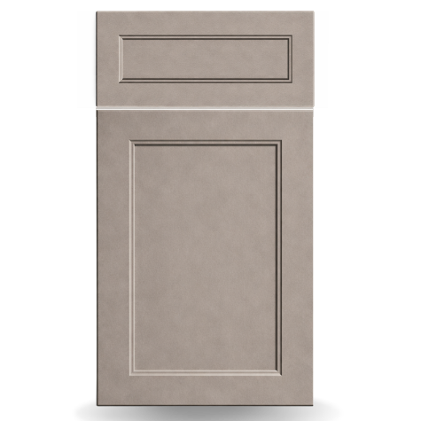 a greige shaker style cabinet door sample by canterwood cabinets
