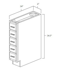 Midnight Black Shaker Spice Drawer Base Cabinets