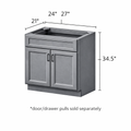 Ashford Grey Double Door, Single Drawer Vanity Sink Base