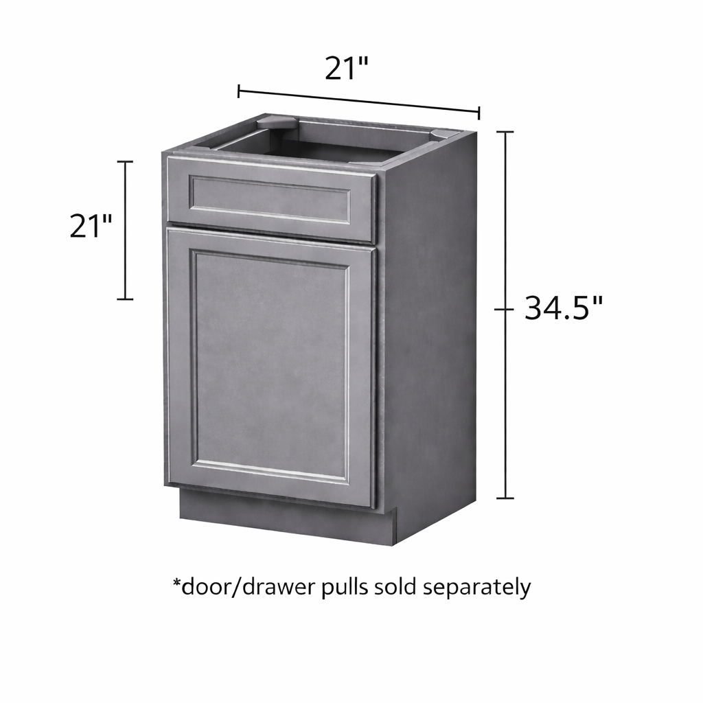 Ashford Grey Single Door Vanity Cabinets