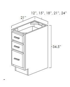 Caramel Shaker Vanity Drawer Base Cabinets